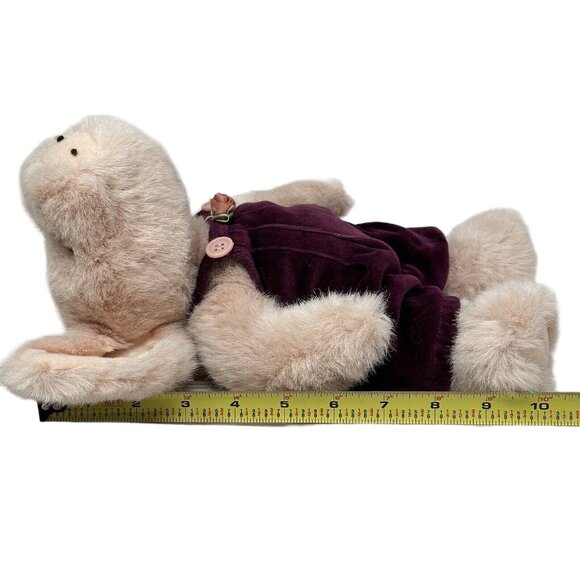 Boyds Bears Rosie O'Pigg J.B.Bean Pig Plush Jointed 10" Purple Velour Overall 96 - Picture 10 of 10